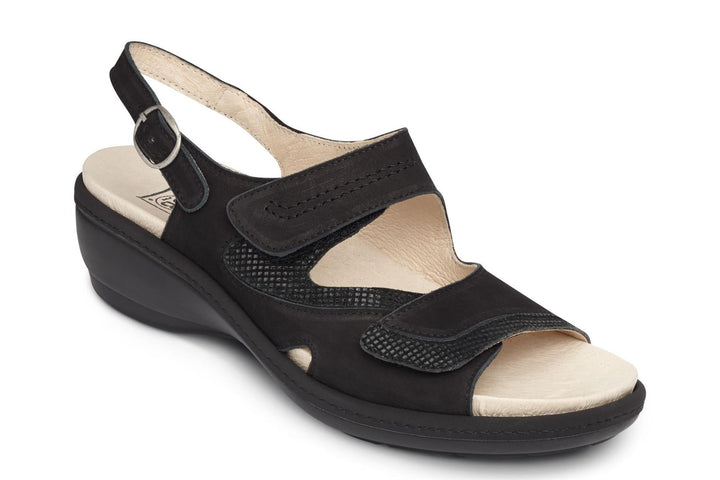 Womens Wide Fit DB Georgina Sandals in Black - Image 1