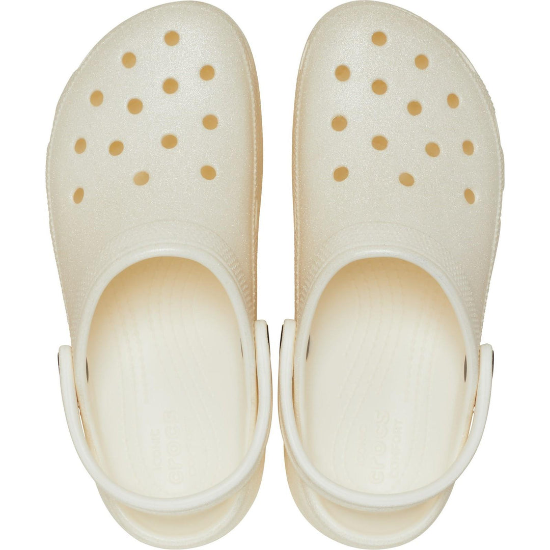 Women's Crocs 207241 Classic Platform Glitter Clog Sandals in Shitake - Image 9