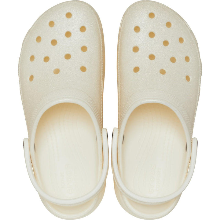 Women's Crocs 207241 Classic Platform Glitter Clog Sandals in Shitake - Image 1