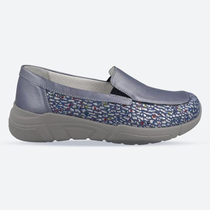 Women's Wide Fit DB Beetle Loafer Shoes in Sky Blue - Image 1