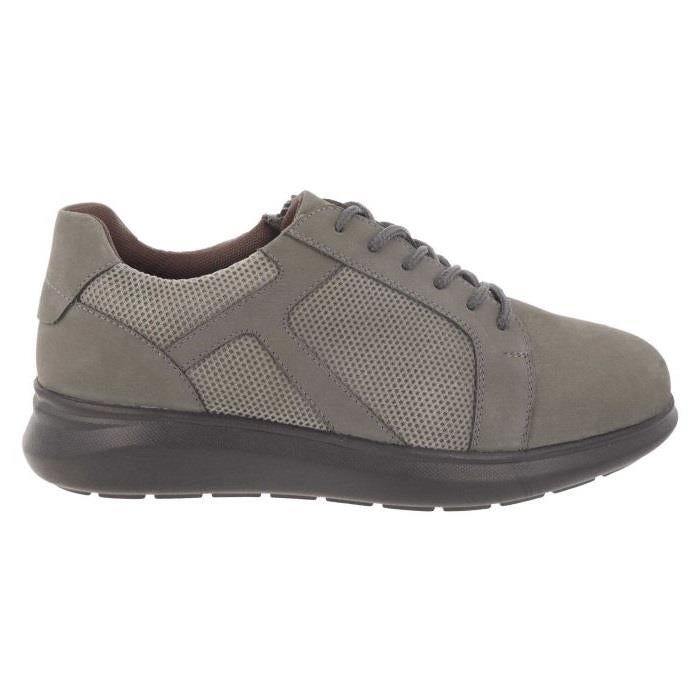 Men's Wide Fit DB Samuel Zip/Lace Up Trainers in Black Leather / Black Mesh - Image 10