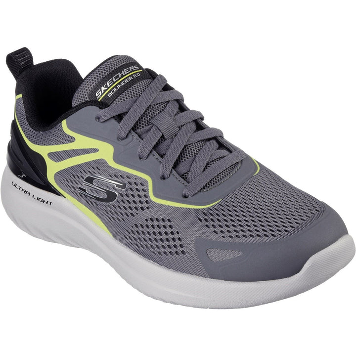 Men's Wide Fit Skechers 232674 2.0 - Andal Trainers - Charcoal/Lime in Charcoal/Lime - Image 1
