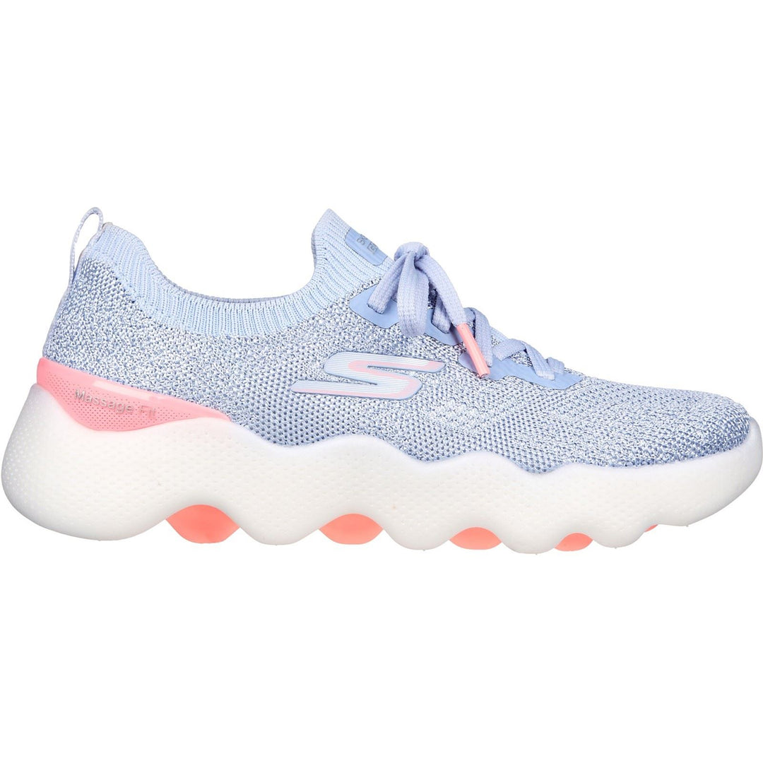 Women's Wide Fit Skechers 124905 Go Walk Massage Fit Upsur Trainers in Grey/Pink - Image 2