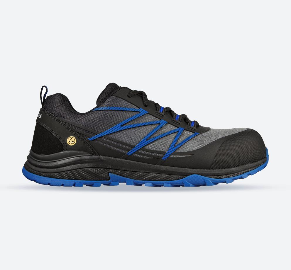 Men's Wide Fit Skechers 200046EC Puxal Safety Trainers in Black/Blue - Image 1