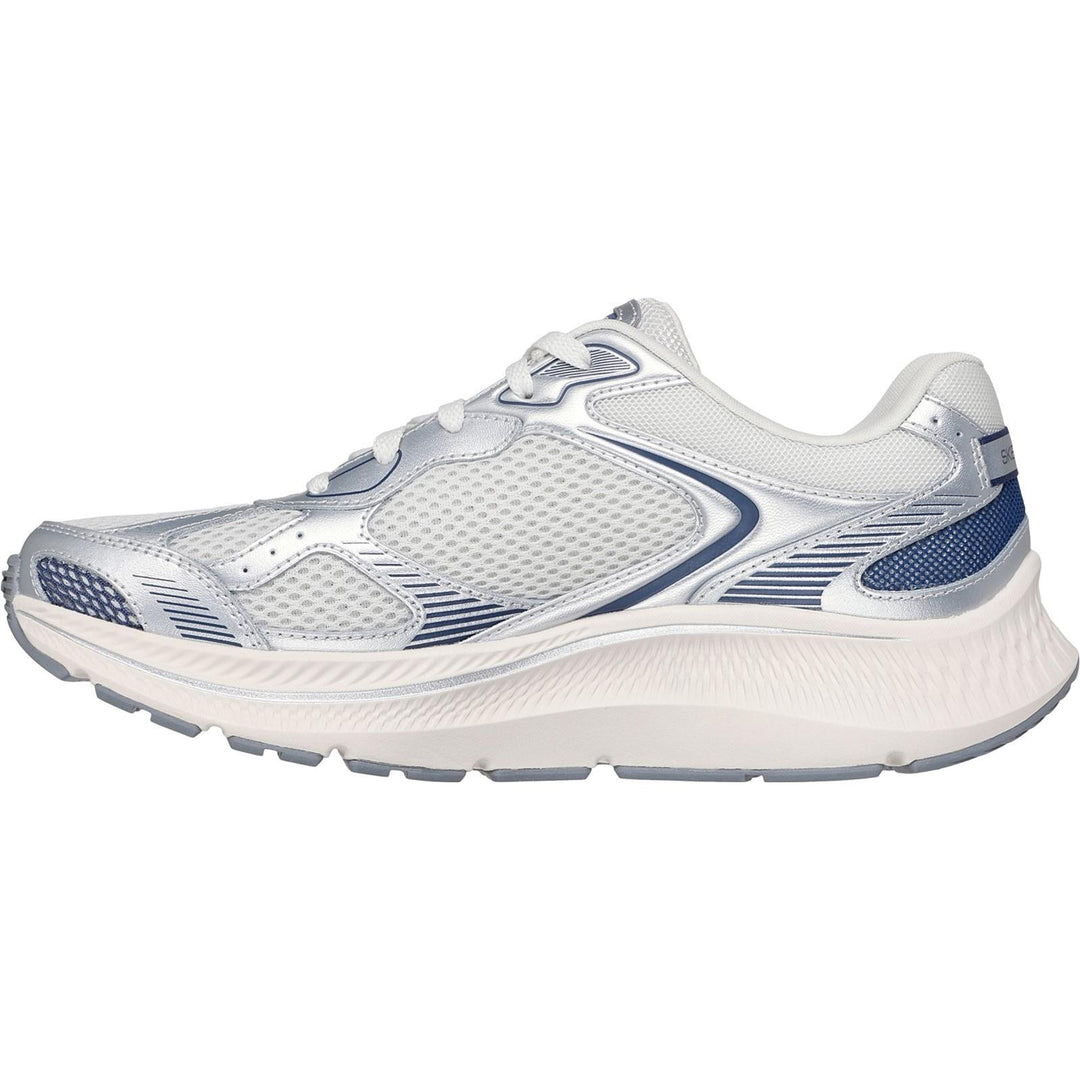 Women's Wide Fit Skechers 128633 Go Run Consistent 2.0 Volt Trainers in White/Silver/Black - Image 7