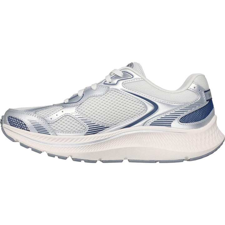 Women's Wide Fit Skechers 128633 Go Run Consistent 2.0 Volt Trainers in White/Silver/Black - Image 1