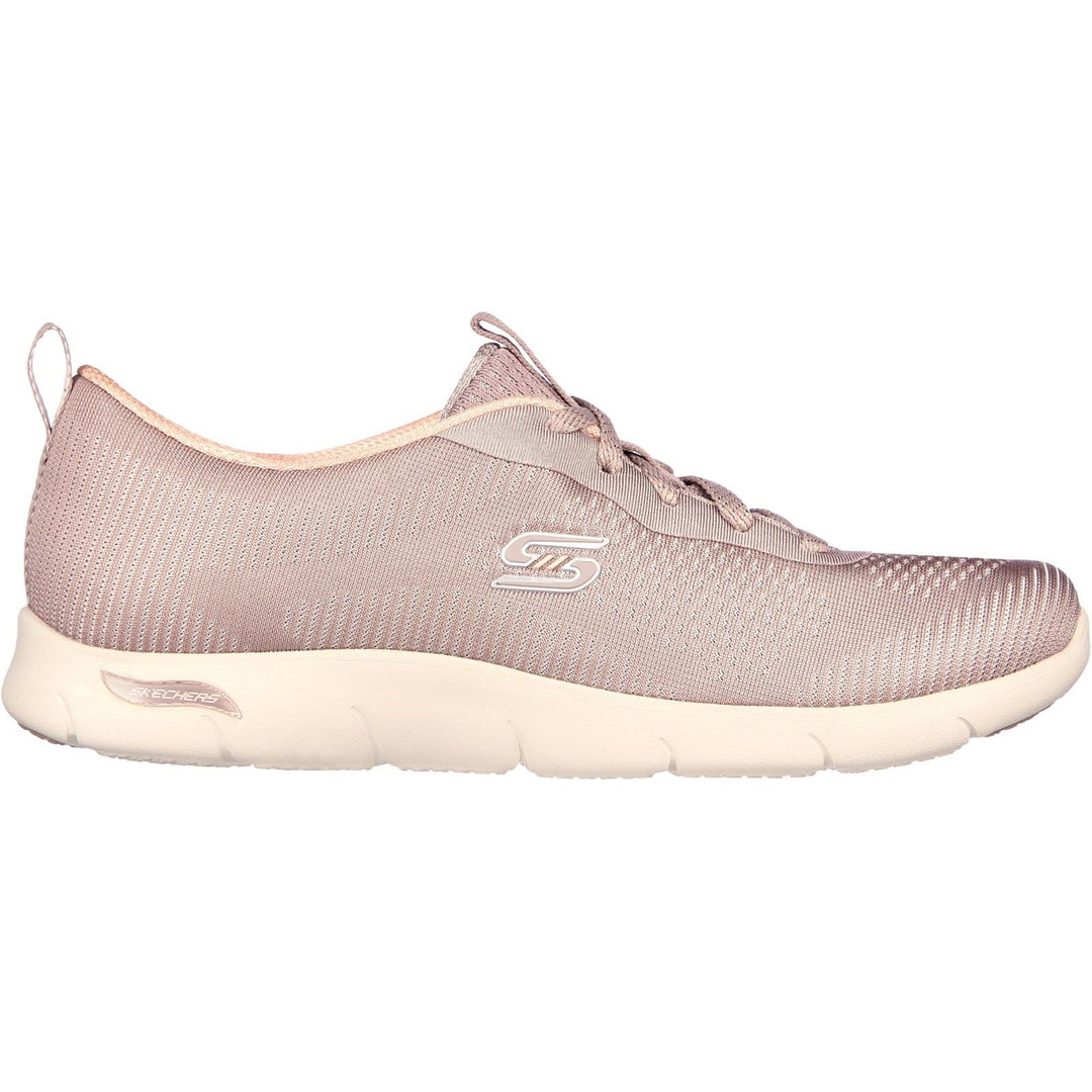 Women's Wide Fit Skechers 104390 Arch Fit Refine Classy Doll Trainers - Dark Taupe in Dark Taupe - Image 2