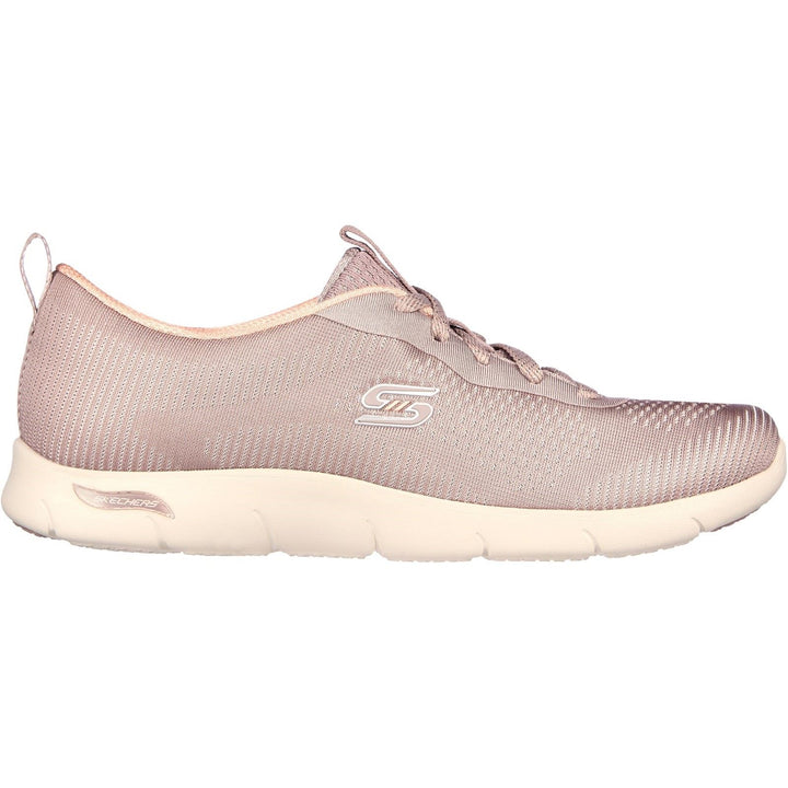 Women's Wide Fit Skechers 104390 Arch Fit Refine Classy Doll Trainers - Dark Taupe in Dark Taupe - Image 1
