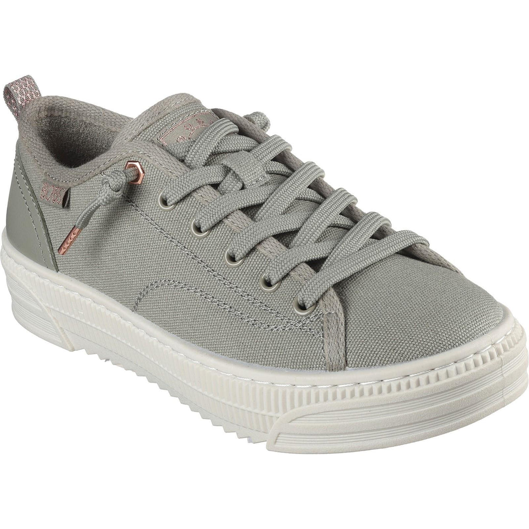 Women's Wide Fit Skechers 114640 Bobs Copa Canvas Shoes in Off White - Image 3