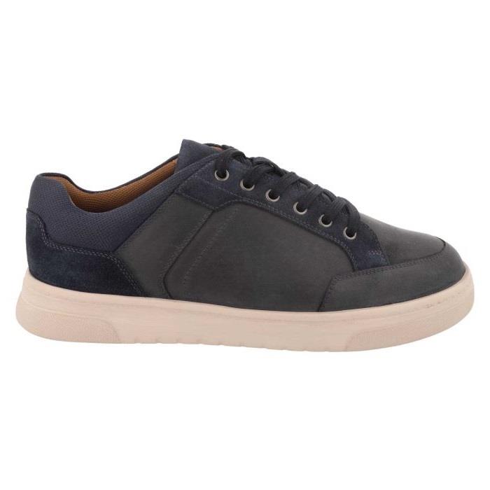 Men's Wide Fit DB Albie Shoes in Navy Leather / Navy Suede - Image 1