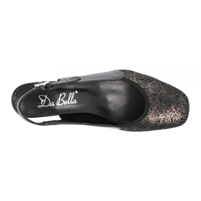 Women's Wide Fit DB Goa Shoes in Black Lea / Stretch Textile - Image 5