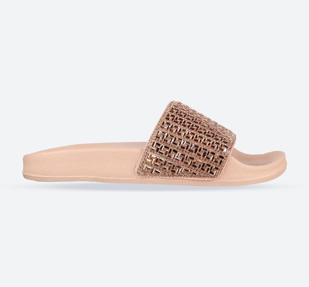 Women's Wide Fit Skechers 119320  Pop Ups New Spark Mules in Rose/Gold - Image 1