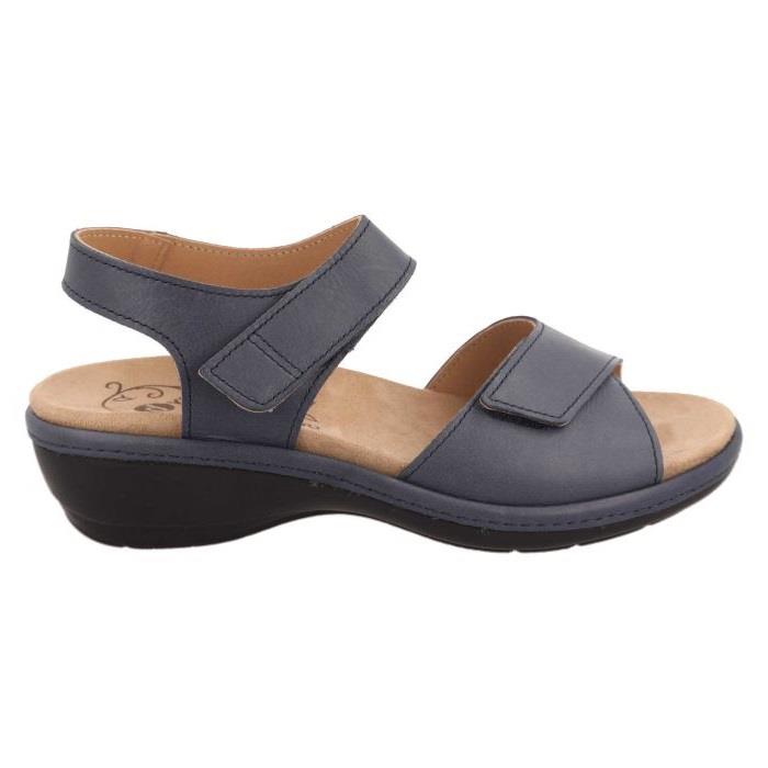 Women's Wide Fit DB Saxifrage Sandals in Black Leather - Image 5