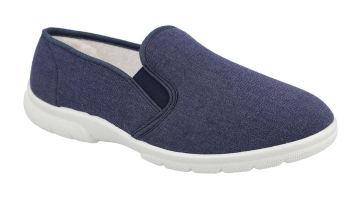 Mens Wide Fit DB Arnold Canvas in Denim Blue - Image 1
