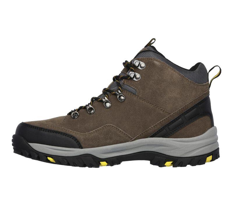 Men's Wide Fit Skechers 64869 Relaxed Fit Relment Pelmo Hiking Boots in Khaki - Image 3