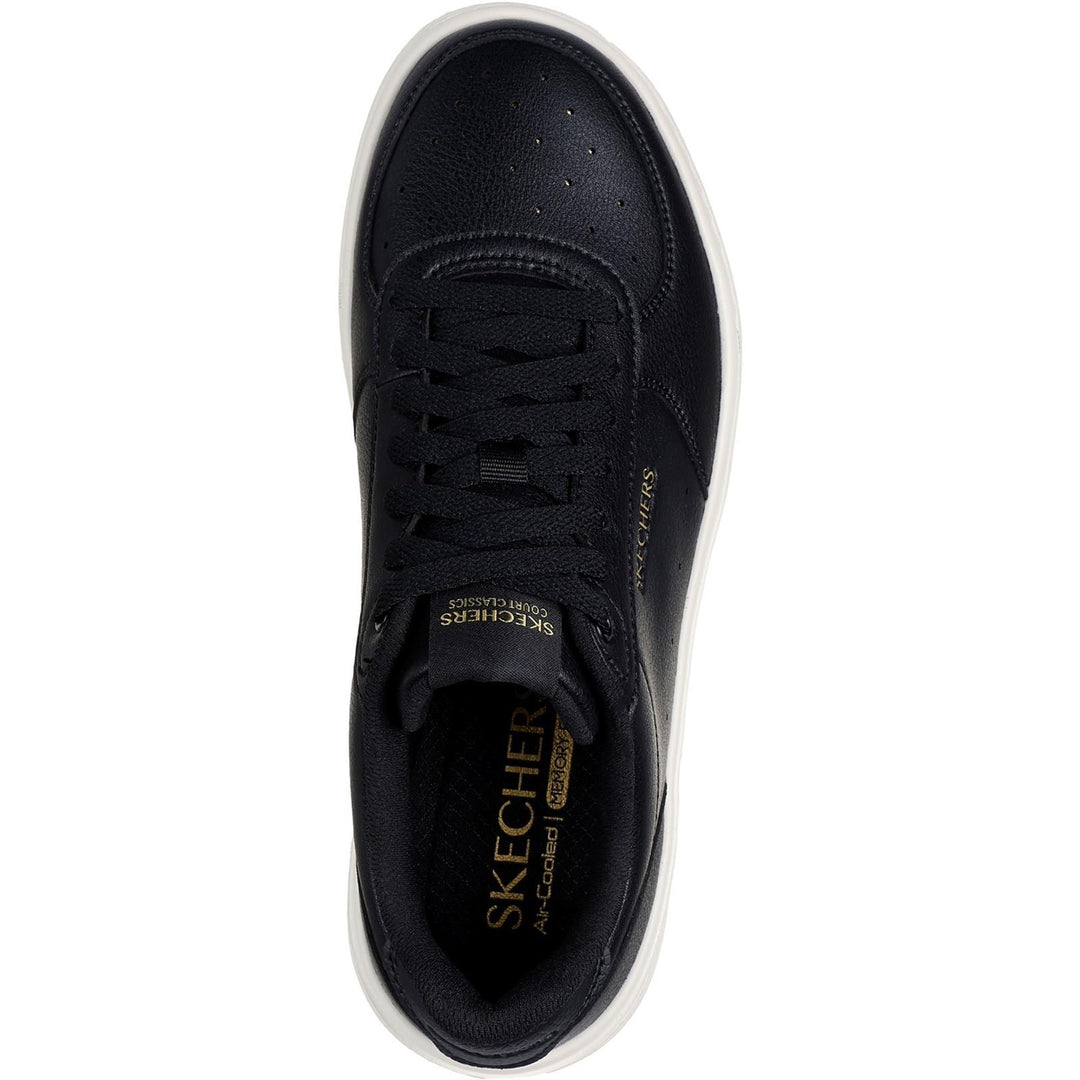 Women's Wide Fit Skechers 185110 Court Classics Grand 92 Be Lifted Trainers in Black - Image 5