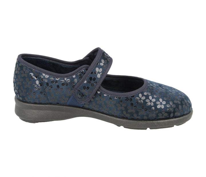 Womens Wide Fit DB Vermont Shoes in Black Stretch - Image 1