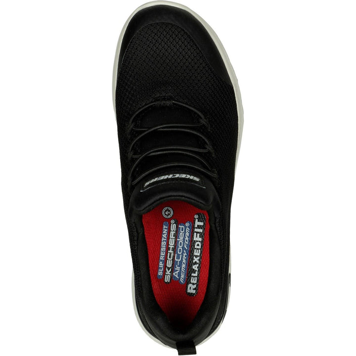 Women's Wide Fit Skechers 77281EC Marsing Waiola SR Safety Trainers - Black/White in Black/White - Image 1