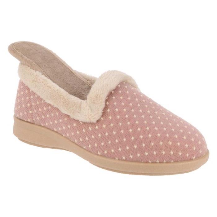 Women's Wide Fit DB Clover Slippers in Rose Star Stitched / Textile - Image 11