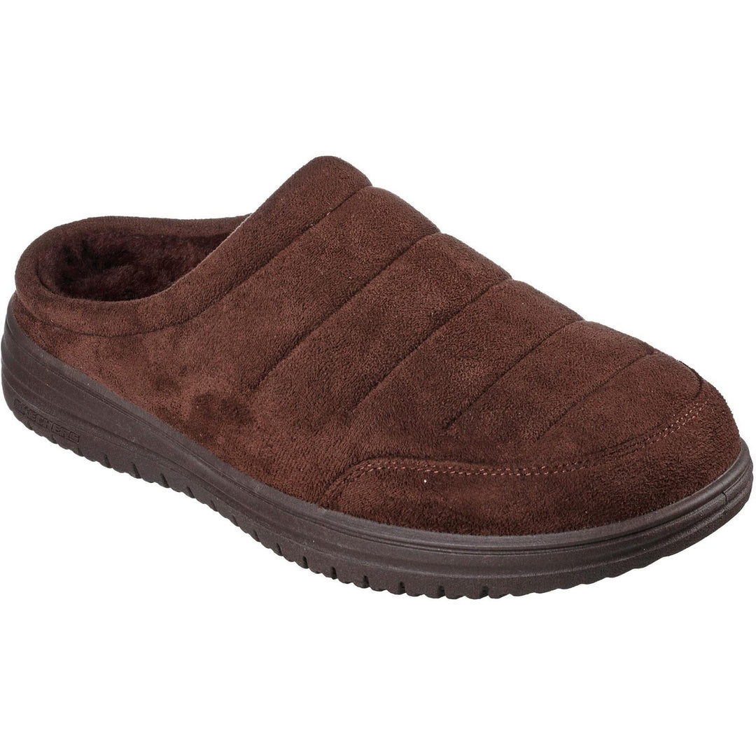 Men's Relaxed Fit Skechers 204636 Murette Garvanza Slippers in Chocolate - Image 3