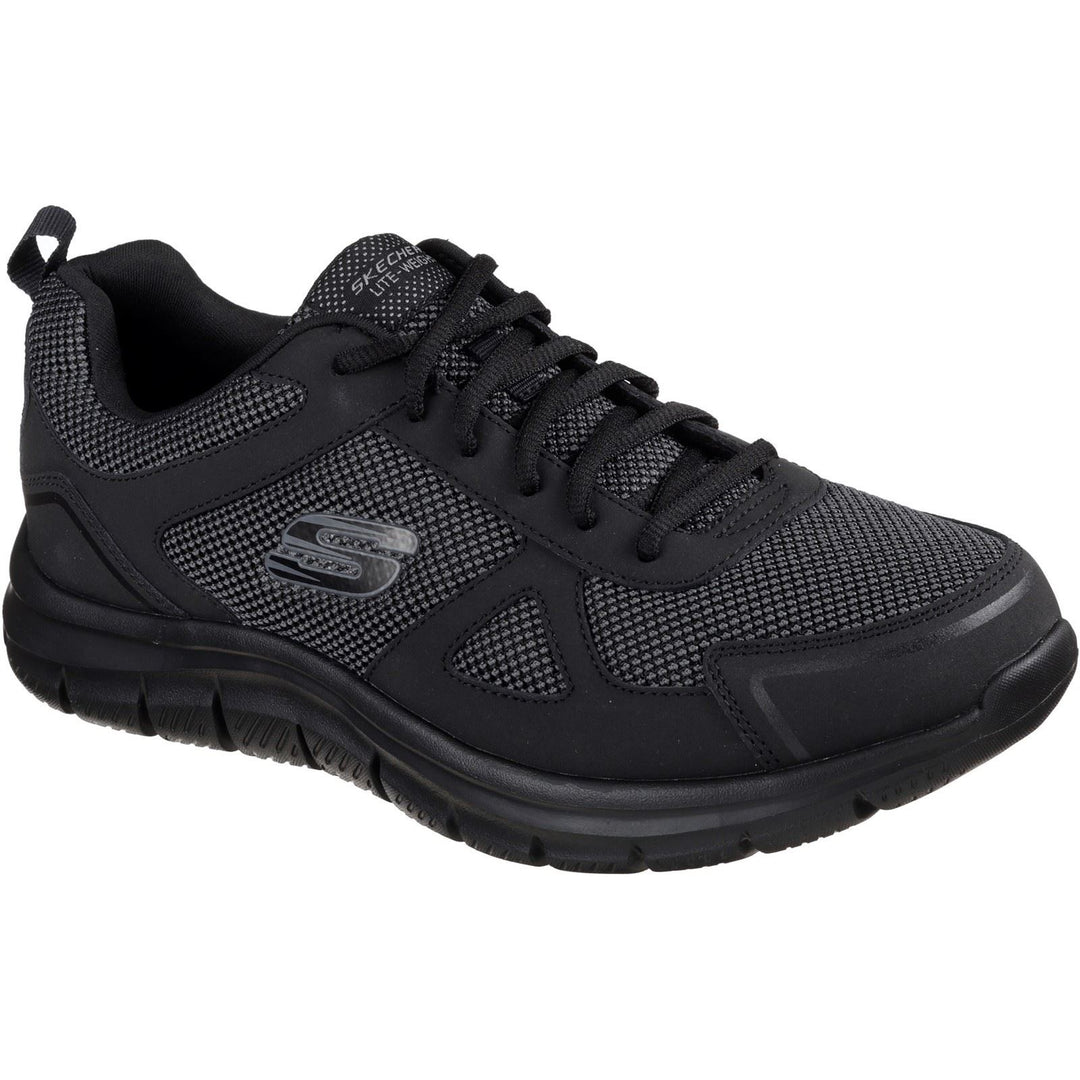 Men's Wide Fit Skechers 52630 Track Bucolo Sports Trainers - Black in Black - Image 3