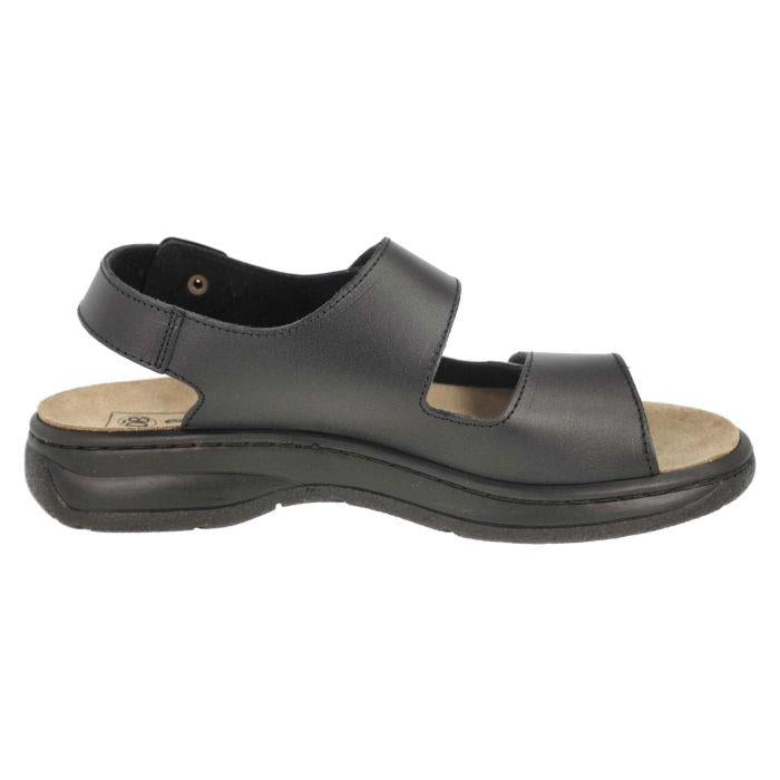 Men's Wide Fit DB Alfie Sandals in Black Leather - Image 1