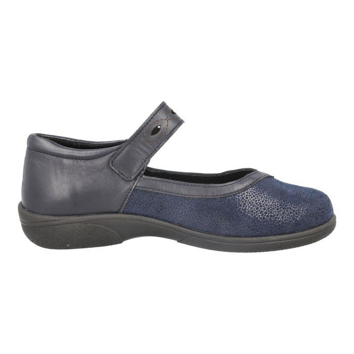Women's Wide Fit DB Hythe Shoes in Black Lea / Stretch - Image 7