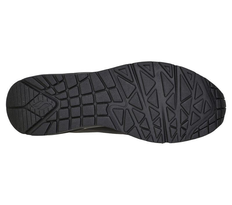 Men's Wide Fit Skechers 52458 Uno - Stand On Air Walking Trainers in Black - Image 6