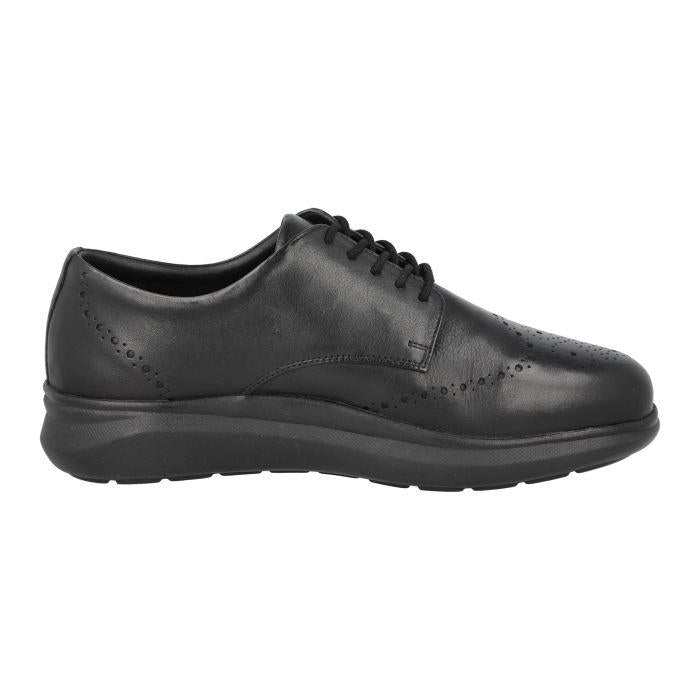 Men's Wide Fit DB Elliott Shoes in Black Leather - Image 1