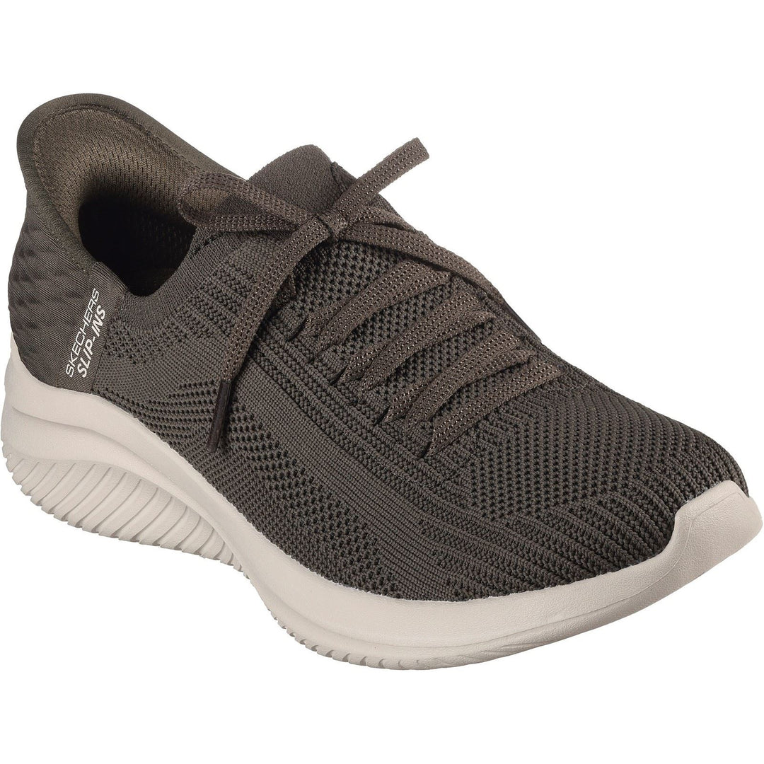 Women's Wide Fit Skechers 149710 Slip-ins Ultra Flex 3.0 Brilliant Path Trainers in Olive - Image 3