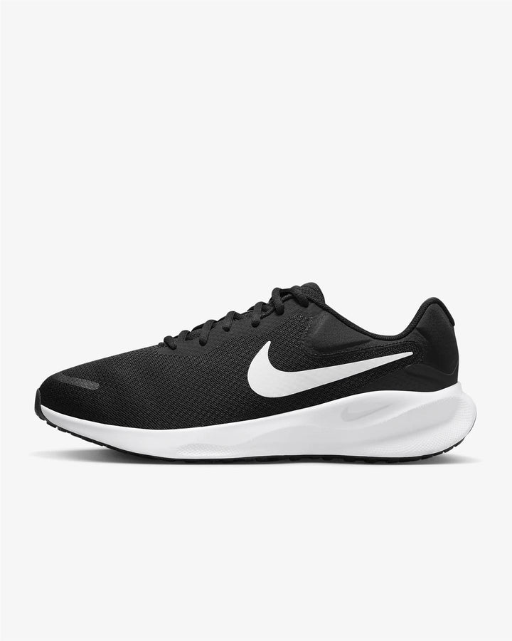 Men's Wide Fit Nike FB8501-002 Revolution 7 Running Trainers in Black/White - Image 1