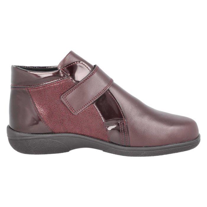 Women's Wide Fit DB Celeste Boots in Black Leather / Patent / Stretch - Image 1