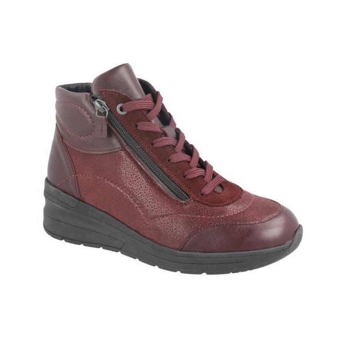 Women's Wide Fit DB Antelope Boots in Black Lea / Stretch Textile - Image 9