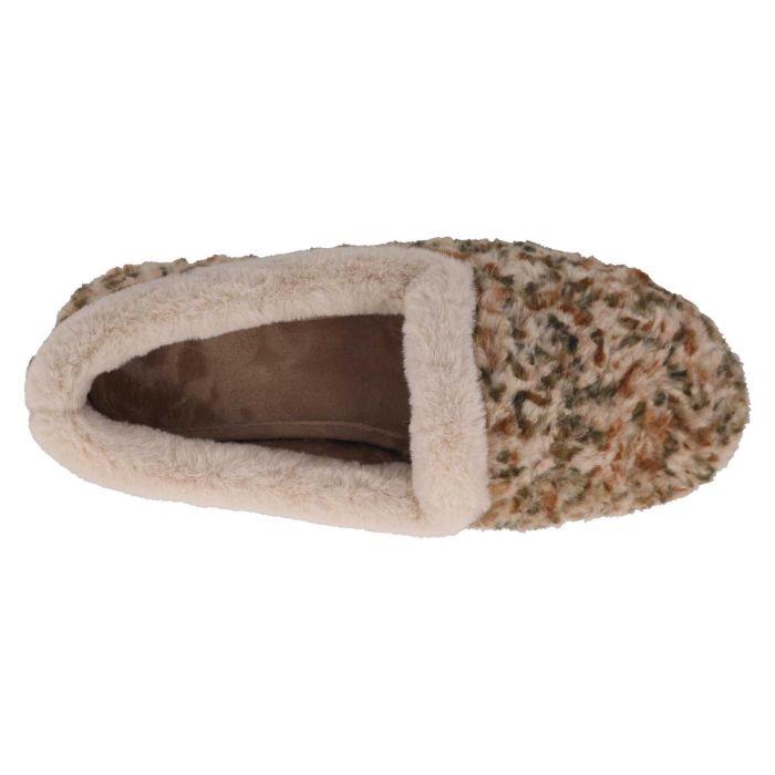 Women's Wide Fit DB Paige Slip on Slippers in Beige Multi Textile - Image 1