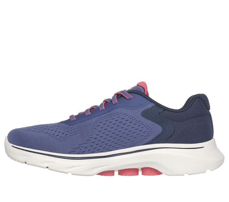Women's Wide Fit Skechers 125215 Go Walk 7 Cosmic Waves Trainers in Black/Turquoise - Image 10
