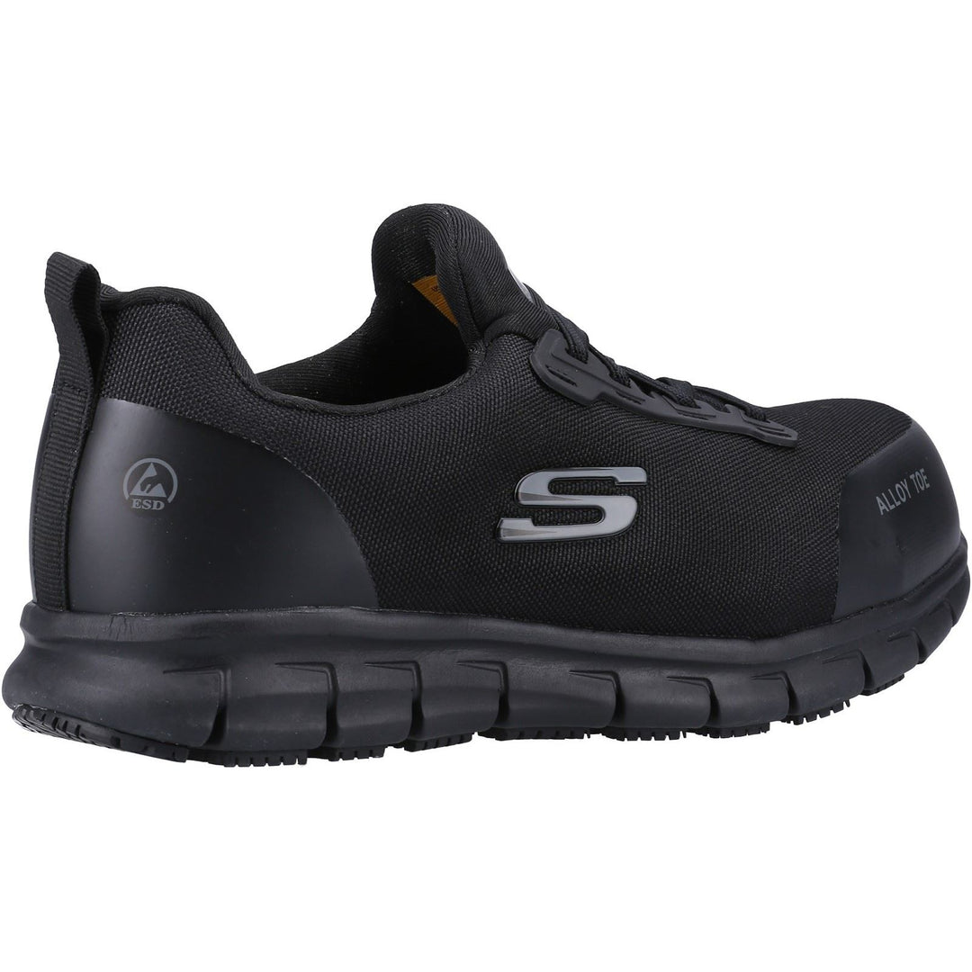 Women's Wide Fit Skechers 108041EC Sure Track Jixie Safety Trainers in Black - Image 4