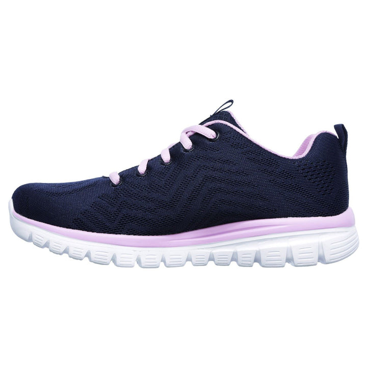 Women's Wide Fit Skechers 12615  Graceful Get Connected Sports Trainers - Navy/Pink in Navy/Pink - Image 1