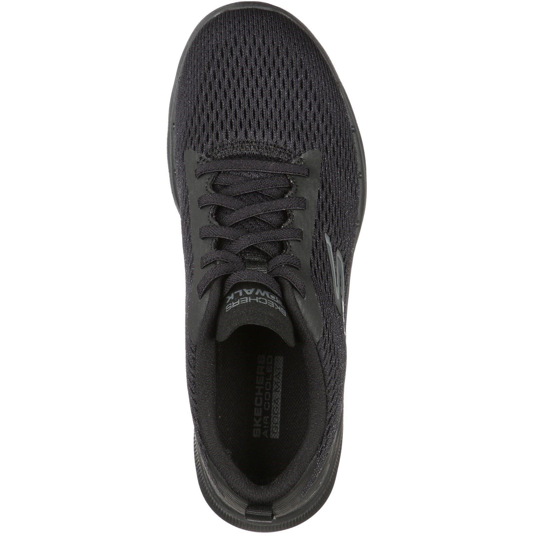 Women's Wide Fit Skechers 124512 Go Walk 6 Bold Vision Trainers in Black - Image 5