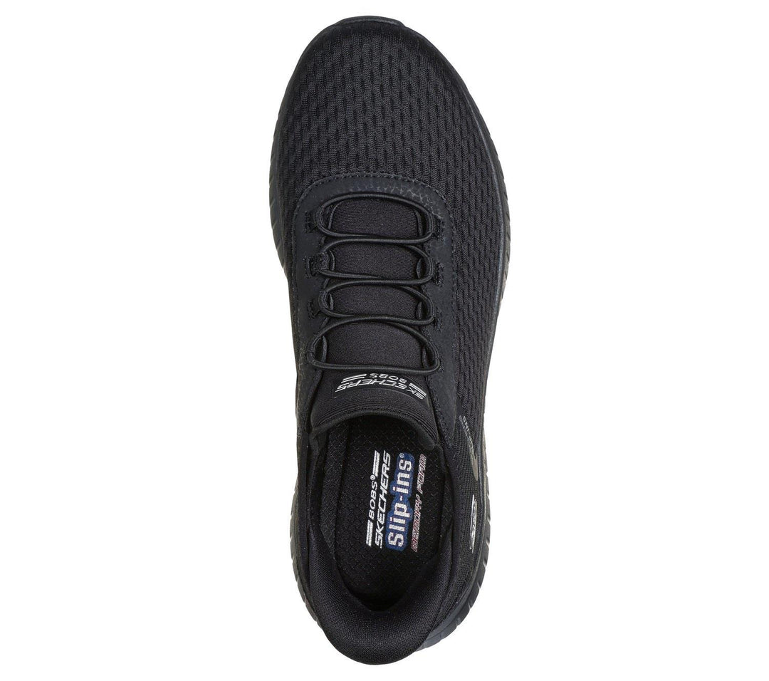 Women's Wide Fit Skechers 117504 Slip-ins Bobs Sport Squad Chaos In Color Trainers in Black - Image 6