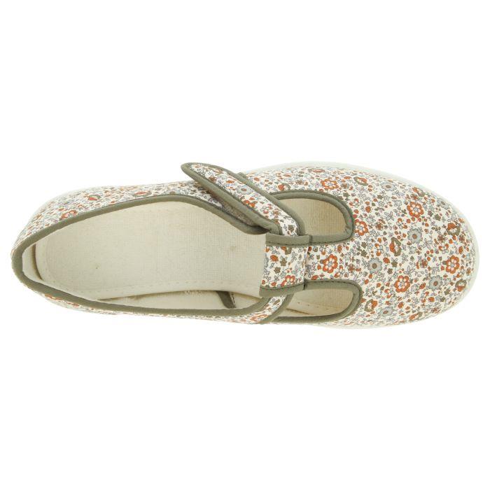 Women's Wide Fit DB Moorhen Shoes in Blue Multi Floral - Image 1