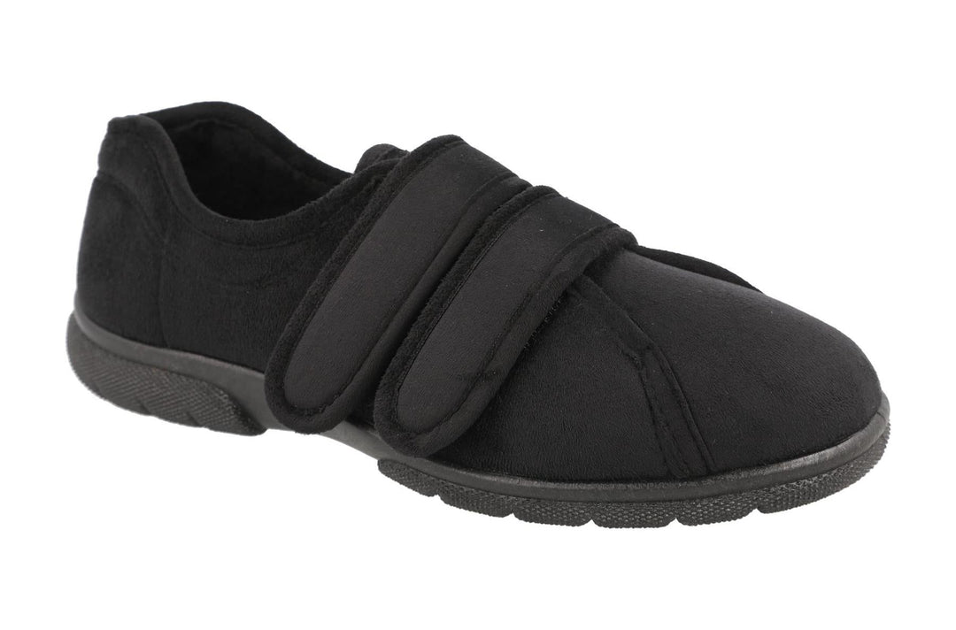 Mens Wide Fit DB Joseph Slippers in Black - Image 3