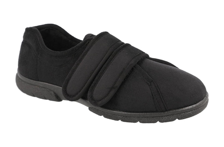 Mens Wide Fit DB Joseph Slippers in Black - Image 1