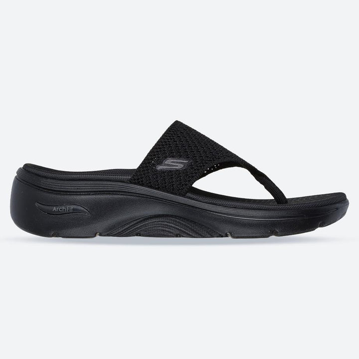 Women's Wide Fit Skechers 140861 Carrie Go Walk Arch Fit 2.0 Sandals in Black - Image 1