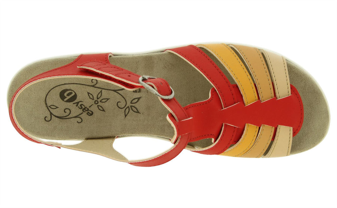 Womens Wide Fit DB Pochard Sandals in Red Multi Synthetic - Image 5