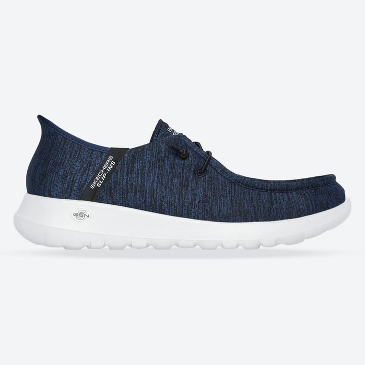 Men's Wide Fit Skechers 216283 Slip-ins Go Walk Max Free Hands Trainers in Navy - Image 1