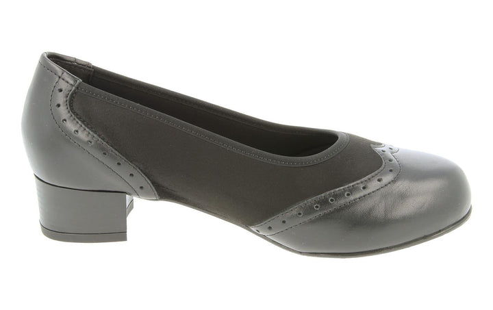 Womens Wide Fit DB Badminton Shoes in Black / Suedette Stretch - Image 1