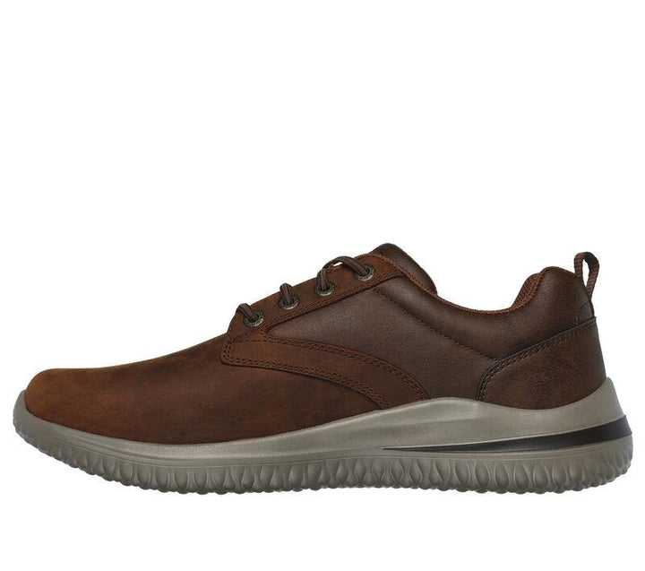 Men's Wide Fit Skechers 210661 Delson 3.0 Glavine Walking Trainers in Dark Brown - Image 1