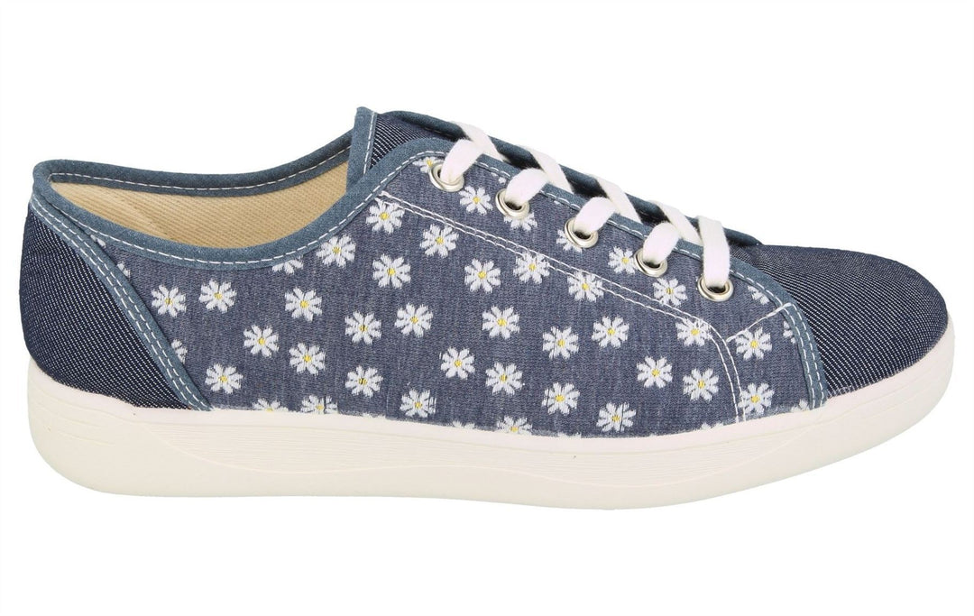 Womens Wide Fit DB Hudson Shoes in Navy - Image 2