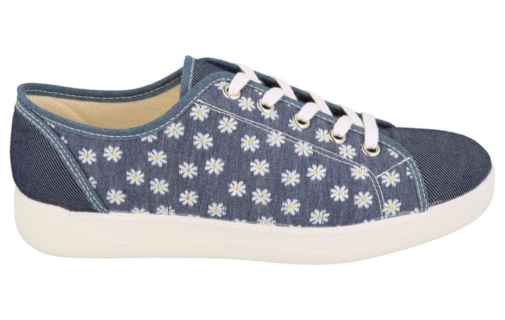 Womens Wide Fit DB Hudson Shoes in Navy - Image 1