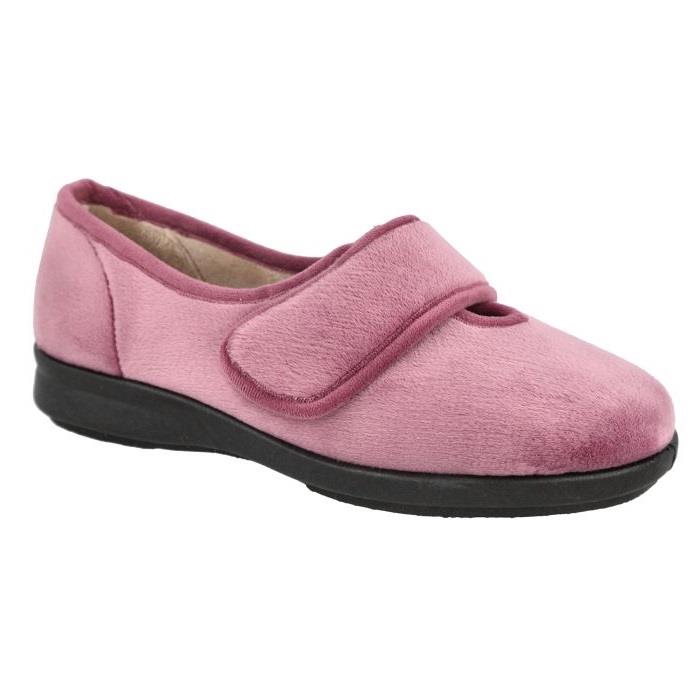 Women's Wide Fit DB Fountain Slippers in Sky Blue Velour - Image 1